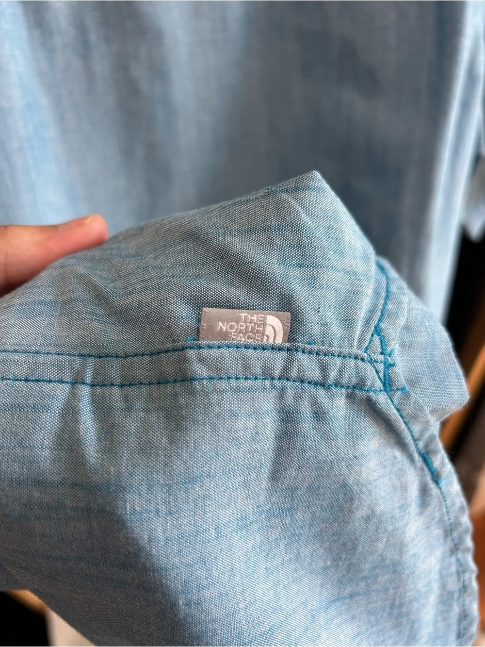 The North Face Light Blue Short-Sleeve Button-Down Shirt